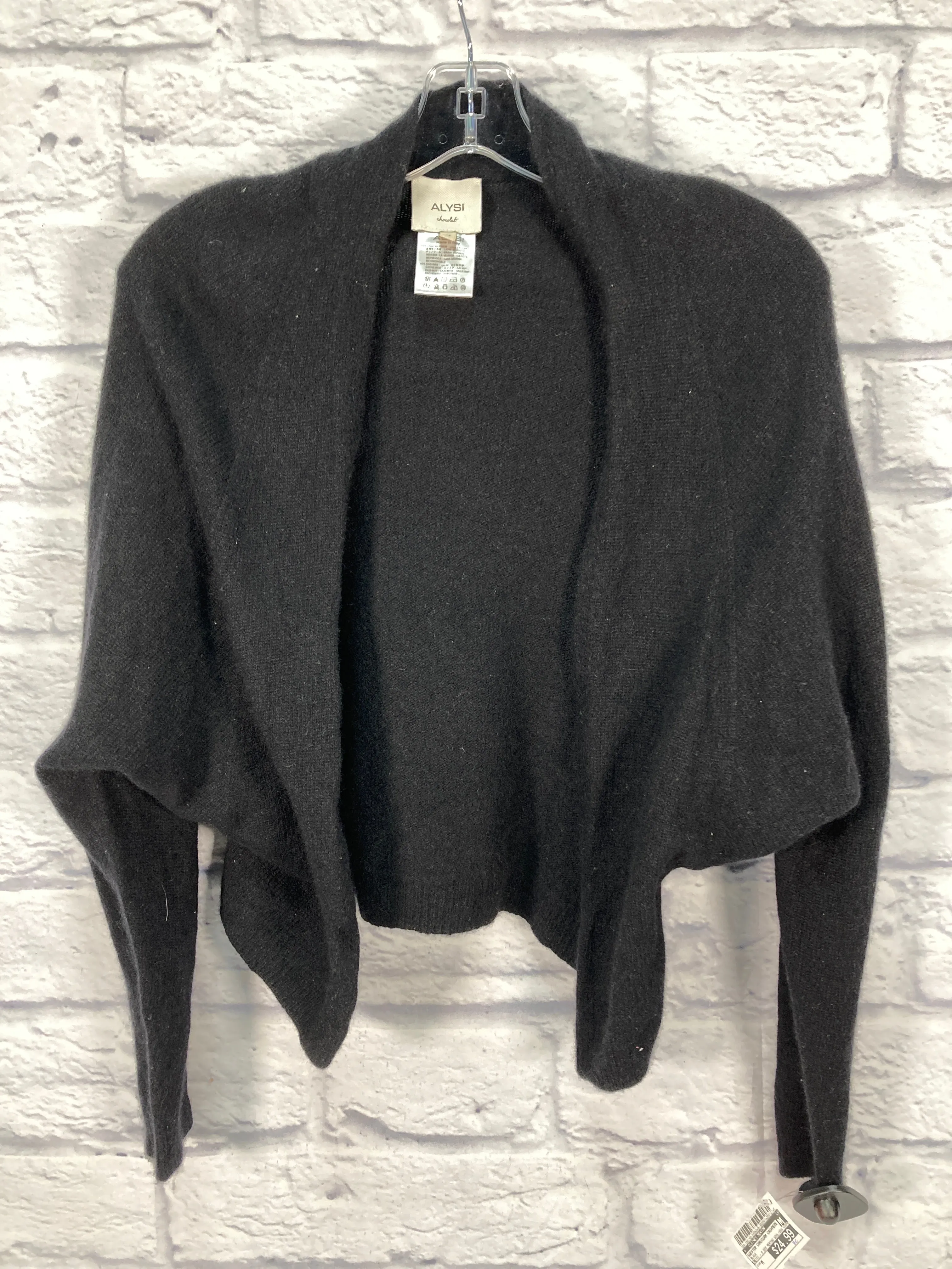 Sweater Cardigan Cashmere By Clothes Mentor In Black, Size: M