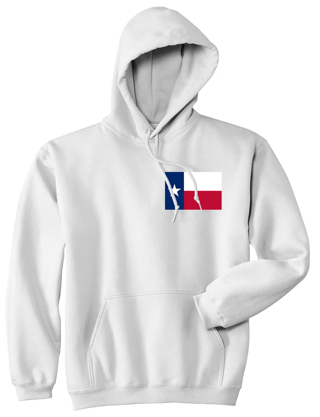 Texas State Flag TX Chest Mens Pullover Hoodie