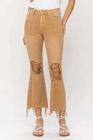 Vintage Crop Flares in Army Khaki