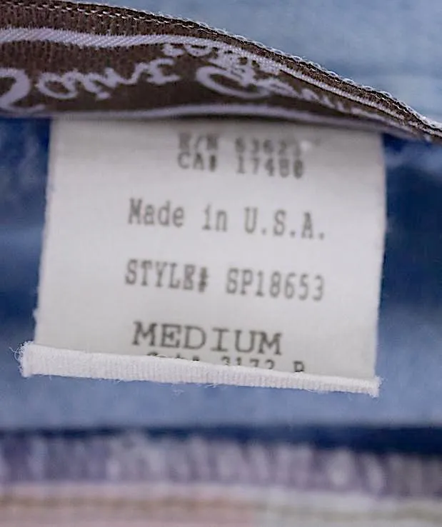 Vintage Southwestern Print Chambray Denim Shirt