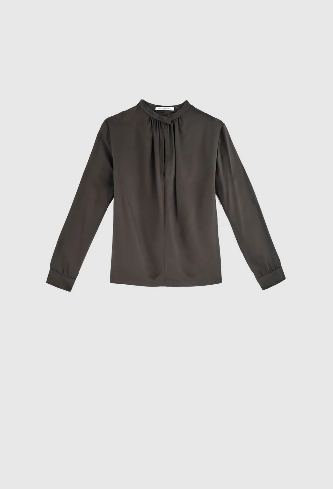 VIOLA - Crepe de Chine Silk Blouse in Moss