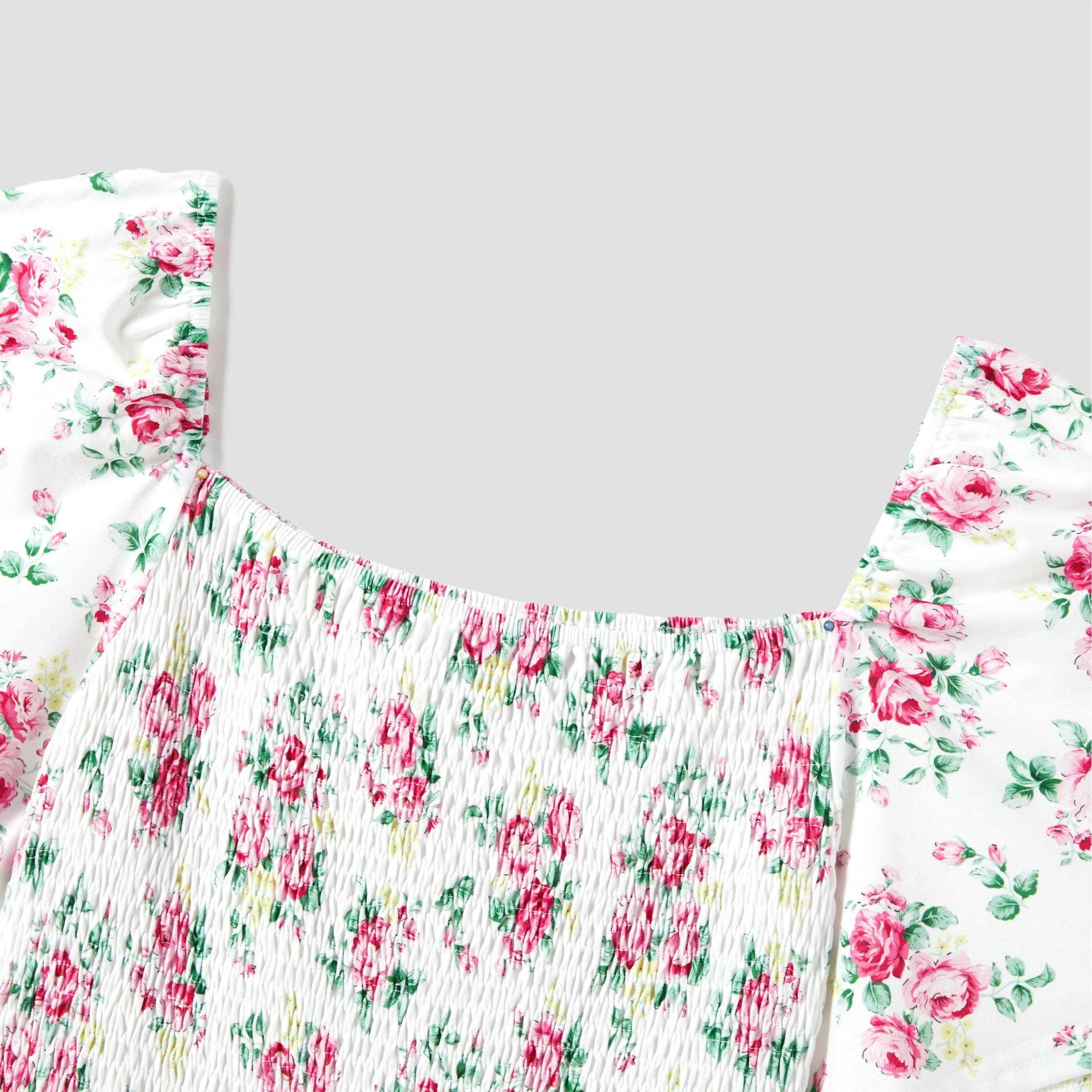 White & Pink floral Dress