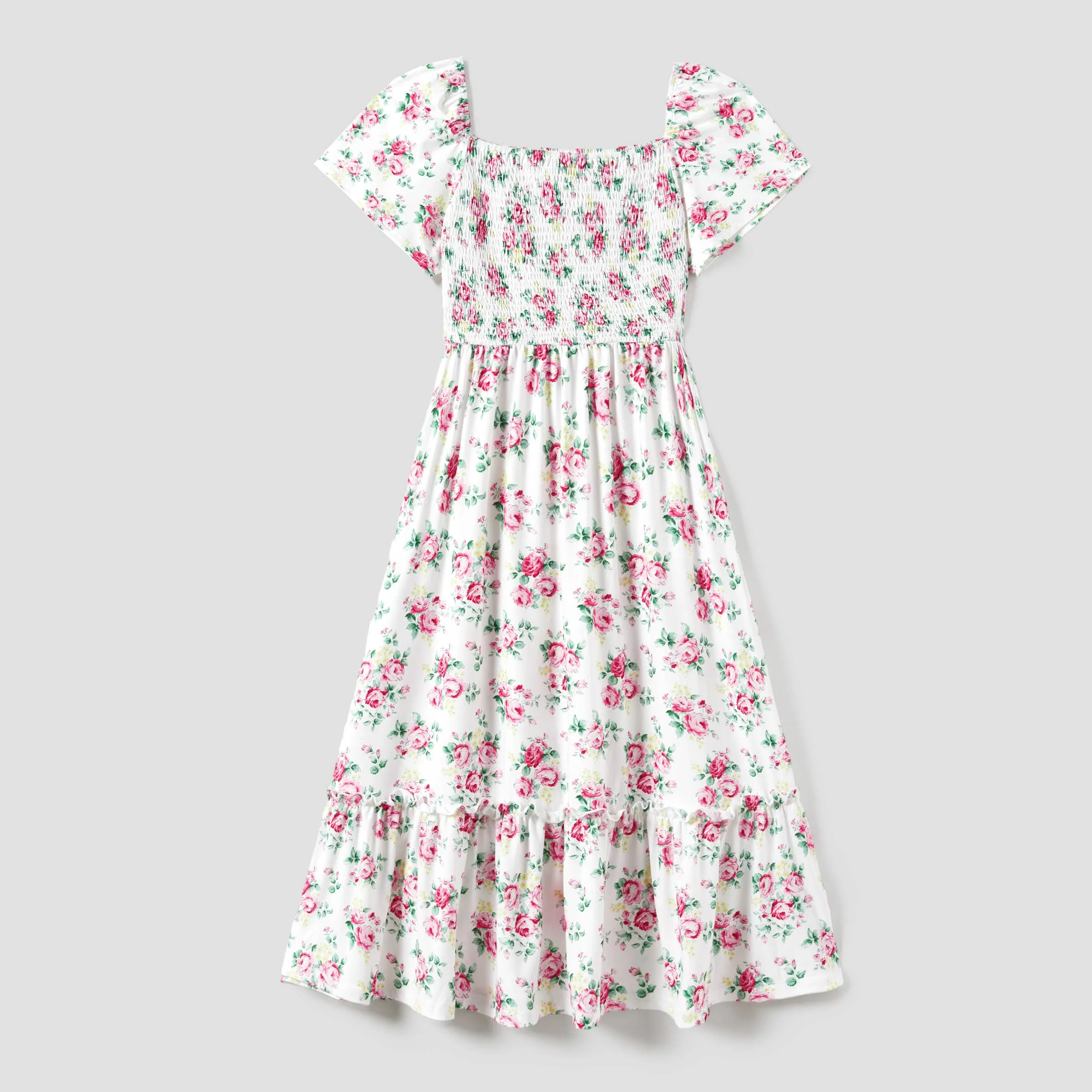 White & Pink floral Dress