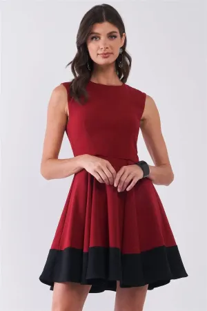 Wine Red Sleeveless Mini Party Dress