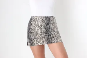 Y2K Low Rise Snakeskin Stretch Micro Mini Skirt